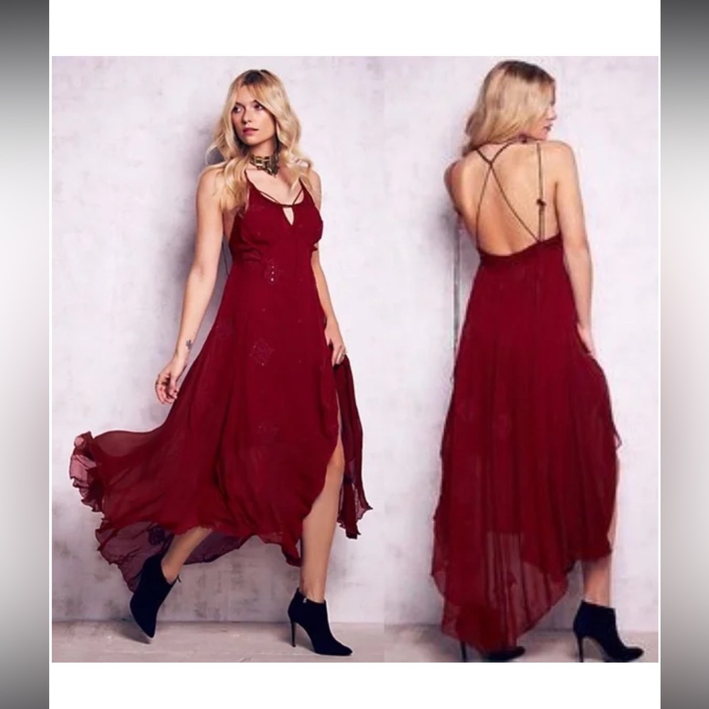 Free People Blue Moon Chiffon Maxi Dress - Picture 2 of 5